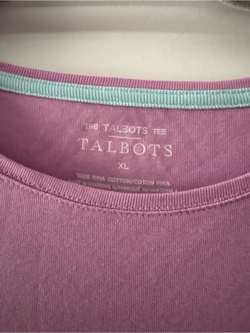 Talbots The Talbots Tee Pink/Purple Pima Cotton Crew Tee XL Basic Versatile Soli